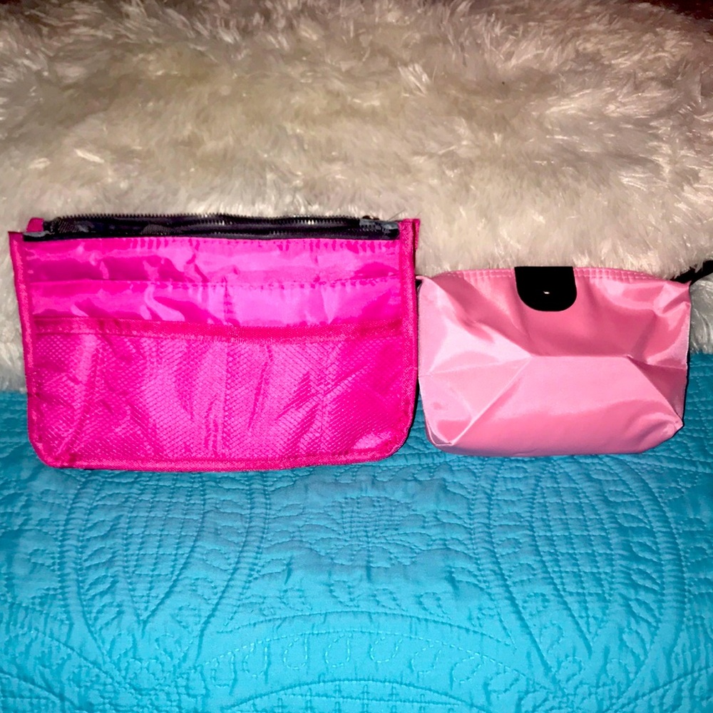 New 2Pc Set Purse Insert & Cosmetic Bag